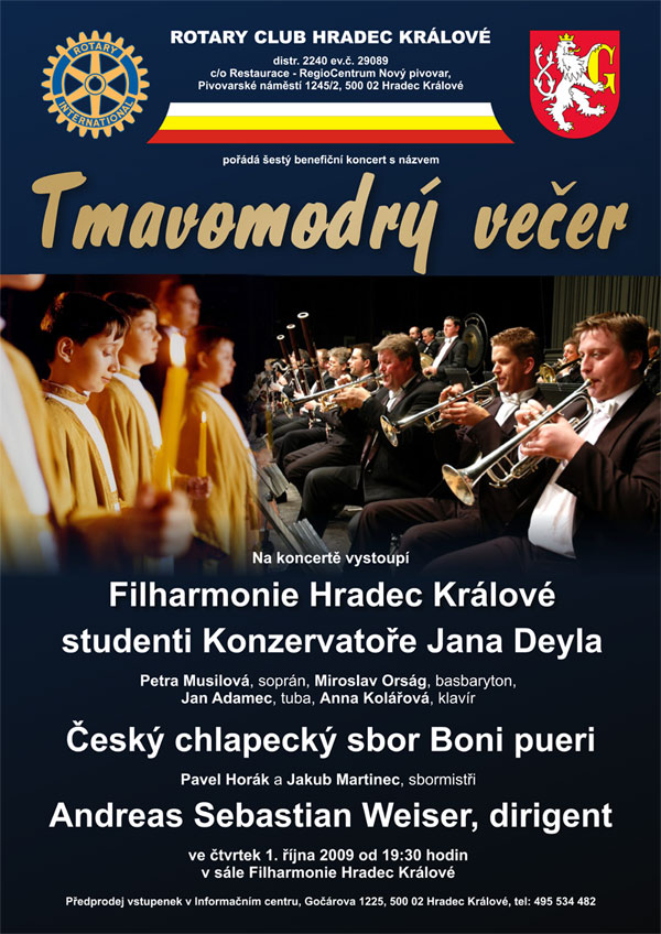 Plakát koncertu Tmavomodrý večer 2009 ke stažení v PDF